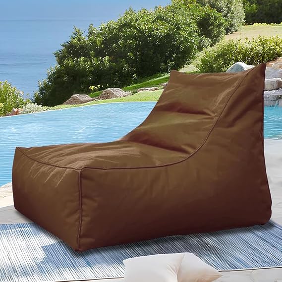 SXBCyan Waterproof Bean Bag Chair Cover No Filler-Bean Bags Floating for Pool-Outdoor Oxford Floats Lounger Pouf Beanbag Sofa Bed(80cm-Coffee)