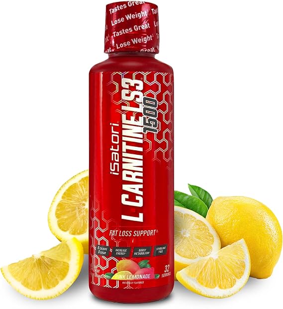 iSatori L-Carnitine LS3 1500, Triple-Blend Liquid L Carnitine Supplement, with Acetyl & Tartrate, Stimulant Free Energy, Low Calories, Sugar or Gluten, Keto-Friendly, Pink Lemonade (32 Servings)
