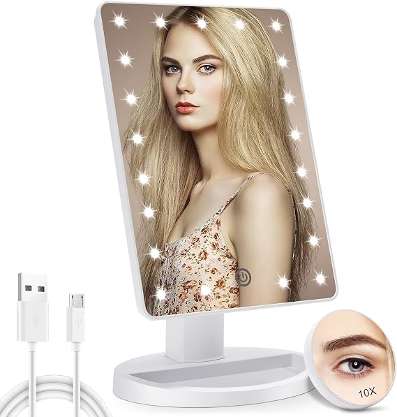 COSMIRROR Lighted Makeup Vanity Mirror with 10X Magnifying Mirror 21 LED