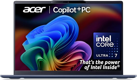 acer Swift AI SF14-51 Laptop - Intel Core Ultra 7 256V, 16GB, 1TB SSD, Integrated Graphics, 14" 2.8K OLED Adobe & DCI-P3 100%, Windows 11, Blue