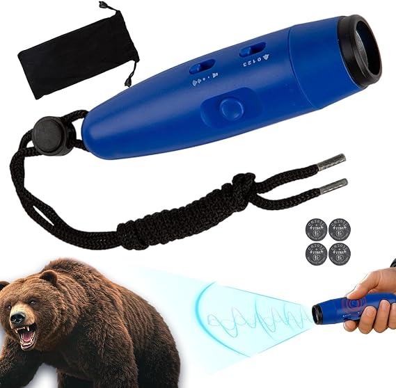 Bear Horn Self Defense Portable 4 Volume Levels 3 Tones 125dB | Loud Bear Safety Alarm for Crowd Control Outdoor Safety Hiking Camping Climbing Sports Event Outdoor Exploration