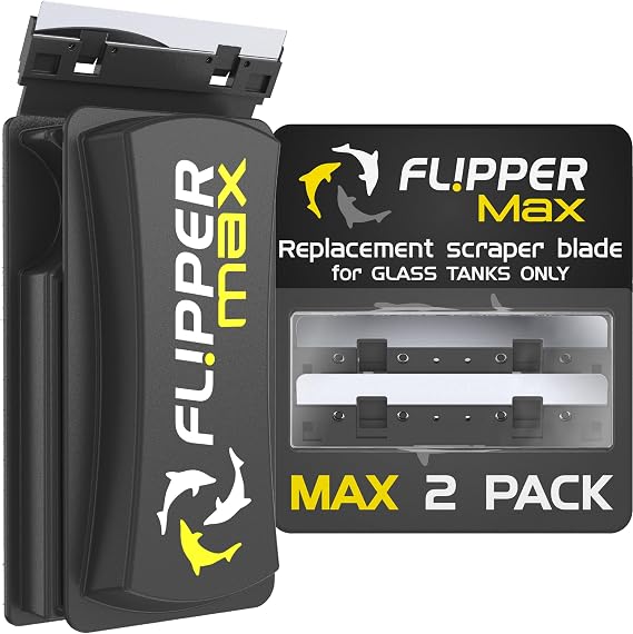 Flipper Cleaner - 2-in-1 Magnetic Aquarium Glass Cleaner - Fish Tank Cleaner - Scrubber & Scraper Aquarium Cleaning Tools Fish Tank Cleaner MAX