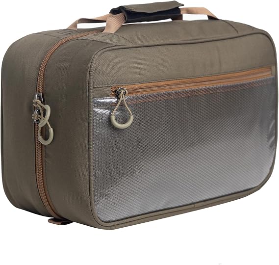 Fly Tying Travel Case | 20-Spool Tangle-Free Storage,4 Removable See-Through Pouches,Built-In Tying Workstation,Padded Vise Protection,