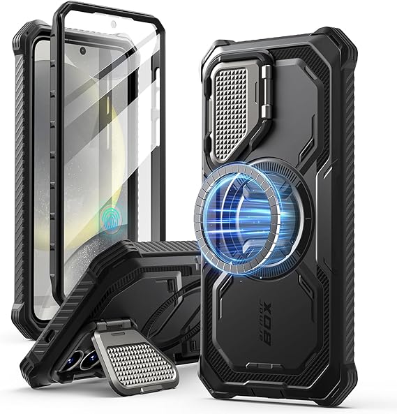 i-Blason for Samsung Galaxy S25 Case MagSafe with Camera Cover Stand, Balck