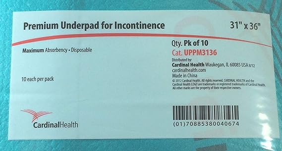 Cardinal Health Protective Underpad Premium Absorbency Extra-Large (31" X 36"), Case of 40