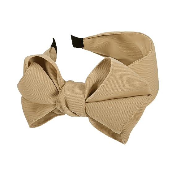 Bow Knotted Wide Headband, Non-Slip Hairbands For Women Khaki | Cute Fashion Hair Accessories, Fits Thin & Medium Thick Hair