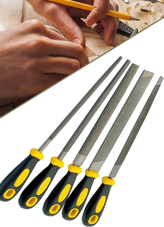 Mobee Meşem-1290 Büyük Boy Eğeleme Seti 32cm 5'li Eğe Seti Hava Çeliği, Metal, Ağaç 1410