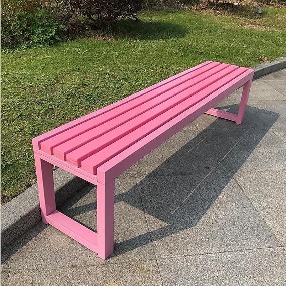 Garden Benches for Outdoors, Outdoor Benches Weatherproof, Metal Park Bench Cast Iron Outdoor Benches Front Porch Outdoor Furniture for Patio, Park, Lawn, Yard (Color : Pink, Size : 120cm/47IN