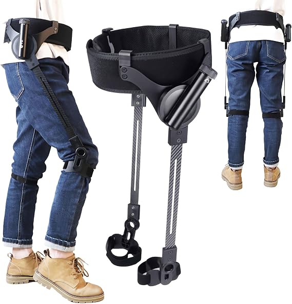 Exoskeleton Legs for Walking, Wearable Bionic Body Power Walking Aids, 3 Level Adjustable Strength,Training Leg Booster Equipment for Adults Elderly,Travel/Daily Mobility Support,Both Legs,S