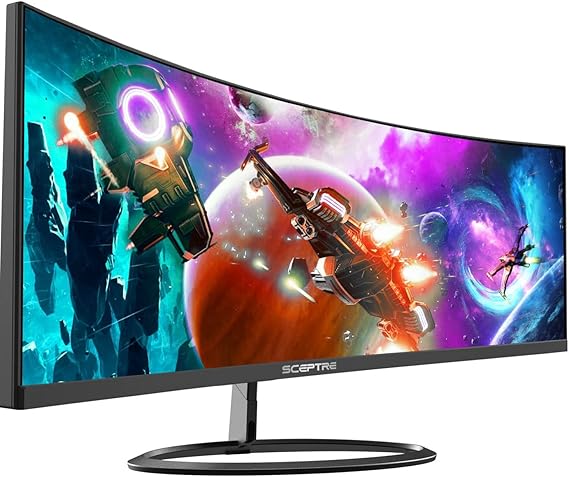 Sceptre Curved 30" 21:9 Gaming LED Monitor 2560 x 1080p Ultra Wide Ultra Slim HDMI DisplayPort up to 85Hz MPRT 1ms FPS-RTS Speaker Built-in Machine Black C305W-2560UN