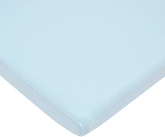 American Baby Company 15" x 33" Fitted Bassinet Sheet, 100% Natural Cotton Jersey Knit, Baby Blue, Soft Breathable, for Boys and Girls