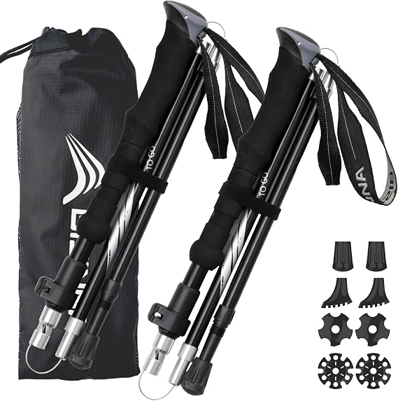 BISINNA Hiking Poles Aluminum Collapsible Trekking Pole Lightweight Stick