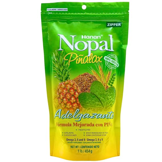 Nopal PINALAX 100% Natural High Fiber Blend 1lb (454g) - Naturally Aids in Cleansing the Colon, Improved Digestion and Increased Energy