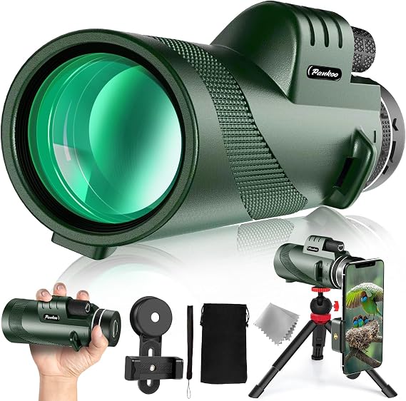 40x60 HD Monocular Telescope for Adults with Smartphone Adapter Tripod Hand Strap, Hand-held Monocular for Adults with BAK4 Prism&FMC Lens for Birdwatching Hiking Concert Travelling