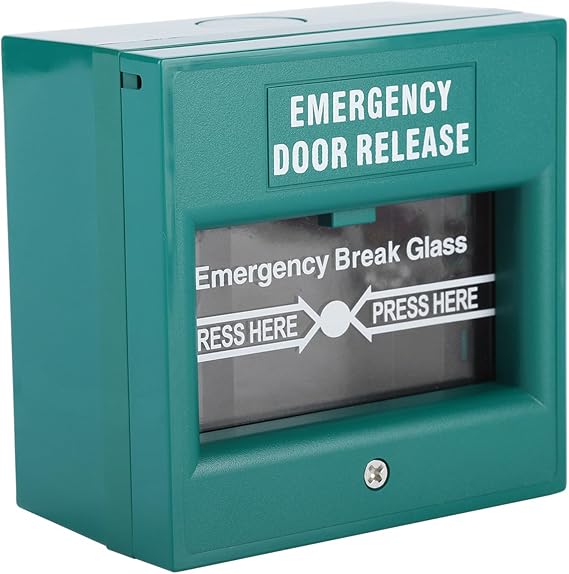 SYH&AQYE Door Emergency Exit Fire Alarm Button, Home Security Door Break Switch, Emergency Door Release Security Glass Break Alarm Switch for Home, Security Fire Panic Box