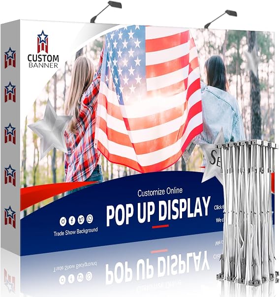 Fabric Pop Up Display Stand Custom Trade Show Backdrop