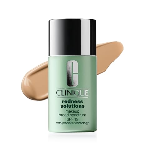 Clinique Redness Solutions Liquid Foundation Makeup Broad Spectrum SPF 15 With Probiotic Technology For Redness-Prone Skin| Medium Coverage + Natural Finish