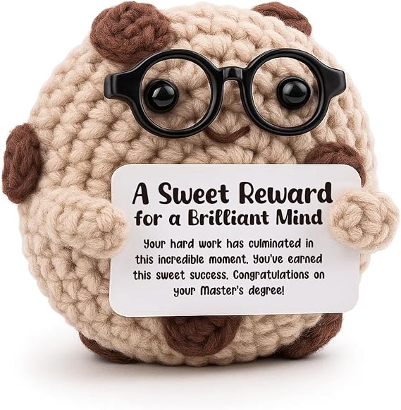 Congratulations Masters Degree Gift for Woman, Man - Classic "Sweet Success" Graduation Keepsake - Formal Professional Desk Decor, Acknowledgment of Achievement