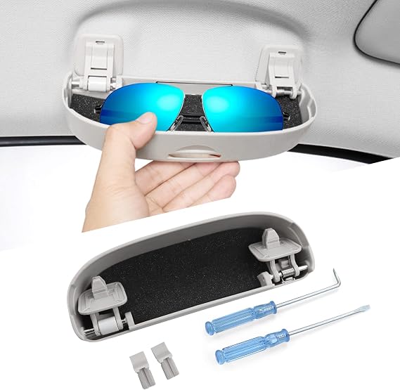 LFOTPP Car Sunglasses Sun Glass Holder Case Eyeglasses Storage Box for Selected Lexsu ES NX RX UX Specific Models, Interior Accessories Autos Parts (Gray)