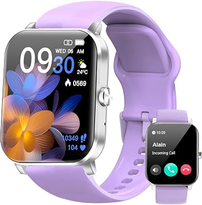 QONBINK Smart Watch, Smartwatches for Men Women, 1.85 HD Fitness Tracker Purple
