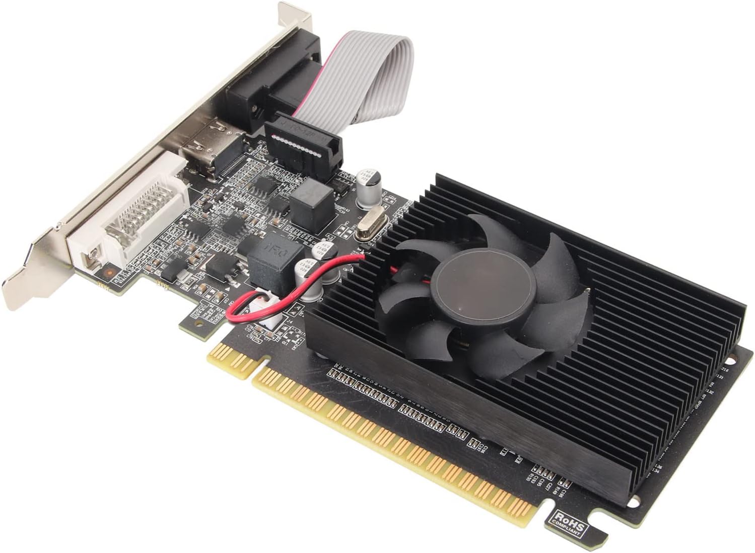 Zopsc GT210 1G DDR3 Graphics Card with Cooling Fan, DDR3 64bit Office Graphics Card with HDMI DVI VGA Port, PCIE 2.0, Support DirectX10.1, Office Video PC Graphics Card