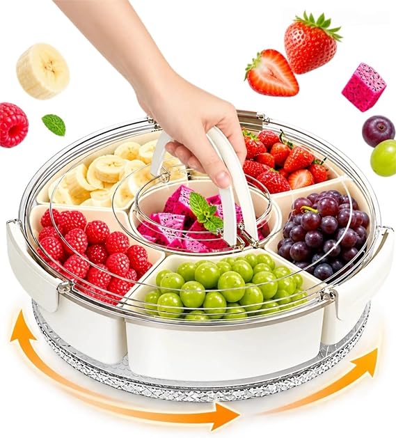Divided Serving Tray with Lid and Handle