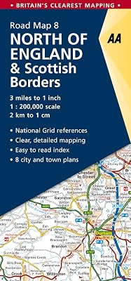 North of England & Scottish Borders Road Map AA Road Map Britain Map Folded Map, January 1, 2018
