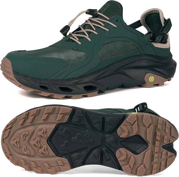 Mens Amphibious Water Shoes Outdoor Hiking Sandals Quick Dry Swim Beach Aqua Shoes Closed Toe Non-Slip for River Fishing Sailing Travel Camping Athletic