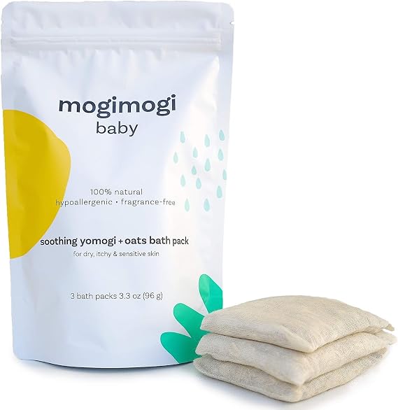 Organic Oatmeal Bath Soak for Baby, Kids & Sensitive Skin Washes & Soothes Eczema, Diaper Rash, and Dry Itchy Skin Soap Free, 100% Natural & Fragrance-Free, 3 Packs Made in USA by mogimogi baby