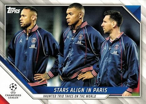 2021-22 Topps UCL Collection #62 Checklist Soccer Card - Neymar Jr Kylian Mbappe Lionel Messi