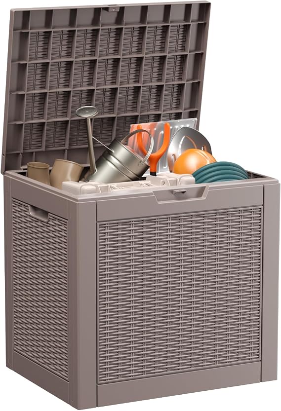 EasyUp 30 Gal Waterproof Outdoor Storage Box UV Resistant Deck Box