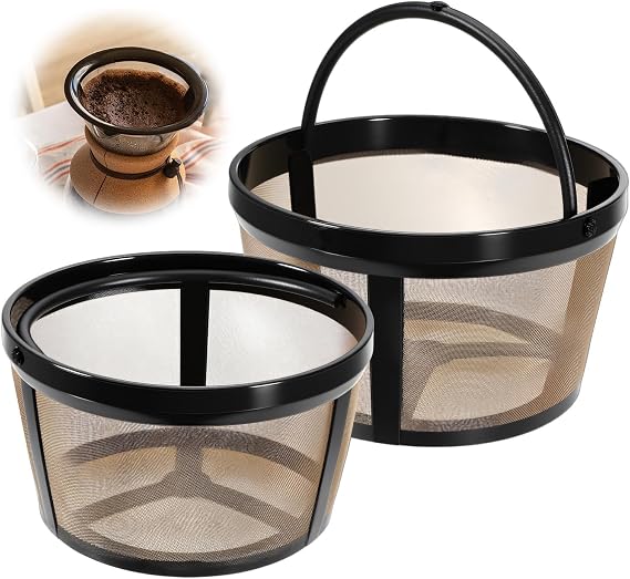 2Pcs Reusable Coffee Filter Basket for 4-5 Cup Coffee Makers