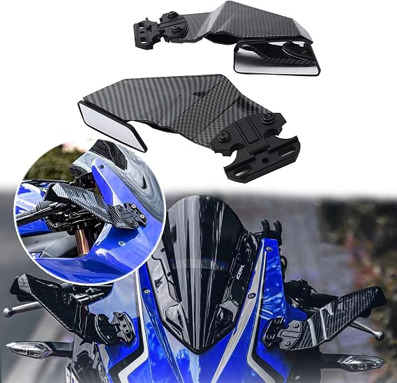For YZF R1 R3 R6 R15 R25 R3 R1 R1S R125 YZF V2 V3 Motorcycle Invisible Winglet Mirror Kit Adjustable Rearview Mirror Wind Wing Reflector Spoiler Rearview Mirror Motorcycle Accessories