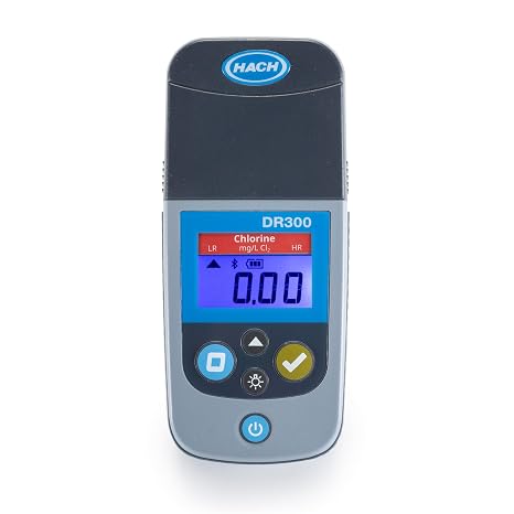 Hach DR300 Pocket Colorimeter, Free + Total Chlorine LR/HR, LPV445.97.00110 | Waterproof Portable Design, Large Backlit Display, Easy-to-Use Interface, Includes Carry Case, Reliable Water Quality Testing