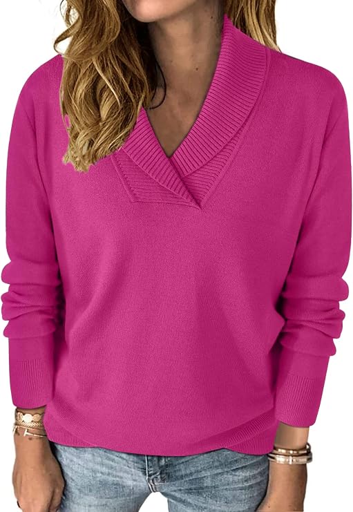 Womens Sweater Fall Long Sleeve Top Business Casual Knit Pullover Outfits