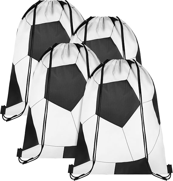 DiULi Drawstring Gym Bag 4 Pack, Water-Resistant High Density Polyester Sports Sack with Drawstring Closure, Lightweight Kit Bag for Football Training Travel School Sports Training Train