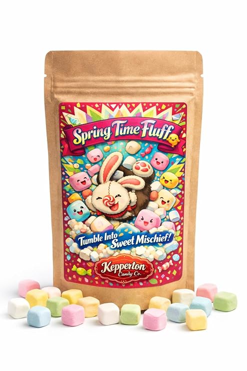 Kepperton Spring Time Fluff Marshmallows - Premium Pastel Candy for Easter Baskets | Soft, and Fluffy Spring Candies Gift | Perfect for Egg Hunt Treats, Classroom, and Easter Party Favors