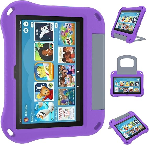 Compatible 2020/2022 Tablet 8 Case Kids (Compatible 2020/2022 Model), Ubearkk Anti Slip Shockproof Protective Cover Not for iPad/Samsung/Onn Tab Purple