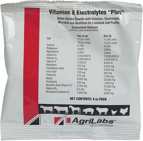 AgriLabs 002-00453 Vitamins & Electrolytes Plus 4-OZ Packet