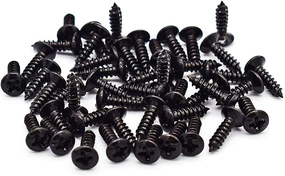 100Pack #4 x 1/2 Stainless Steel Guitar & Bass Pickguard Screws Phillips for Fender Guitars Black
