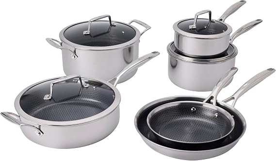 Paradigm Ceramic 10-pc Stainless Steel Dual Performance Cookware Set