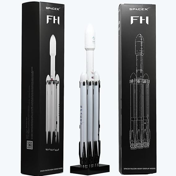 NOVSKI SpaceX Model Dragon Starship Falcon 9 Rocket Heavy Falcon Static Model Art Ornaments Set Aerospace Gift (Heavy)