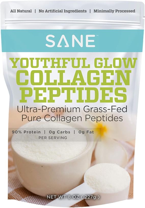 SANE MD - Youthful Glow Vital Collagen Powder, Makes 37 Servings, 8 oz