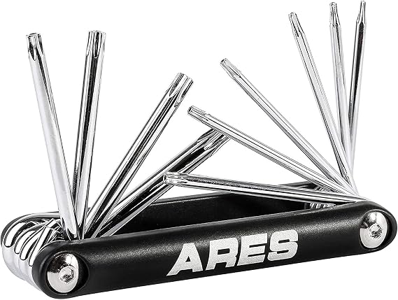 ARES 44000 10-Pc Tamper-Proof Folding Star Key Set - T6-T30, CR-V Steel
