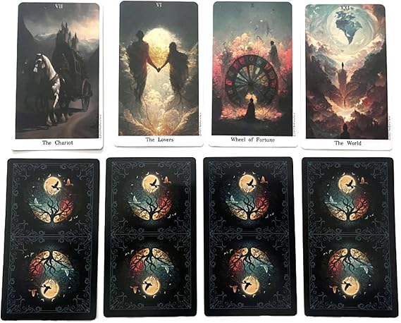 Oracle Cars, Board Game Fortune Telling Game, 78pcs Red Fairy Tarot, Elegant and Long-Lasting Cards, Tarot Oracle Decks with Guidebook for Club, Camping or Family