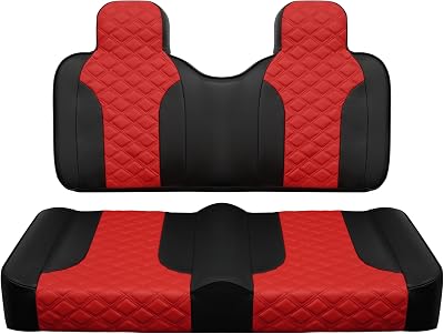 Golf Cart Seat for EZGO TXT 1994-2013 & RXV 2008, EZGO TXTRXV Ftont Seat Cushion Assembly, Factory Style Seat Bottom Cushion & Seat Back Cushion, Golf Cart Seat Replacement Kit, 2 Piece Set