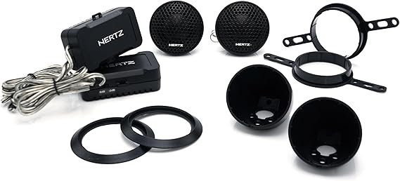 HERTZ Mille Pro Series MP-283 Pair of 1.38" PRO Tweeters with Neodymium Magnets | Tetolon Dome, Neodymium Magnet, 4 Ohm, 28 mm Coil, 91 dB, Crossover Included, 1000-25000 Hz, Grills Included