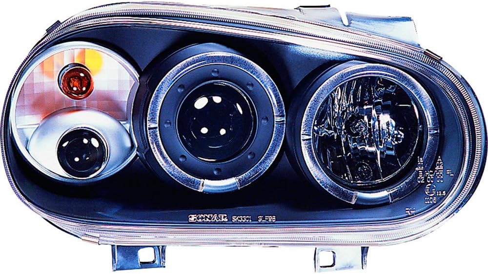 AutoStyle Set Headlights compatible with Volkswagen Golf IV 1998-2003 - Black - incl. Halos & Fog lights