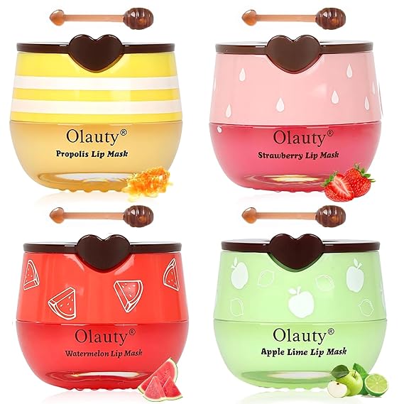 4 PCS Bee Lip Balm Honey Pot, Moisturising Lip Masks, Honey Lip Balm Bulk