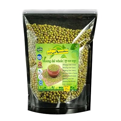 nalAmudhu Green Moong Whole Ideal for cooking & sprouting, Whole Mung Beans with skin NON-GMO | Indian Origin | Moong Dal-454gm 16oz1Lb